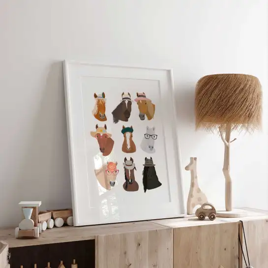Affiche chevaux stylés