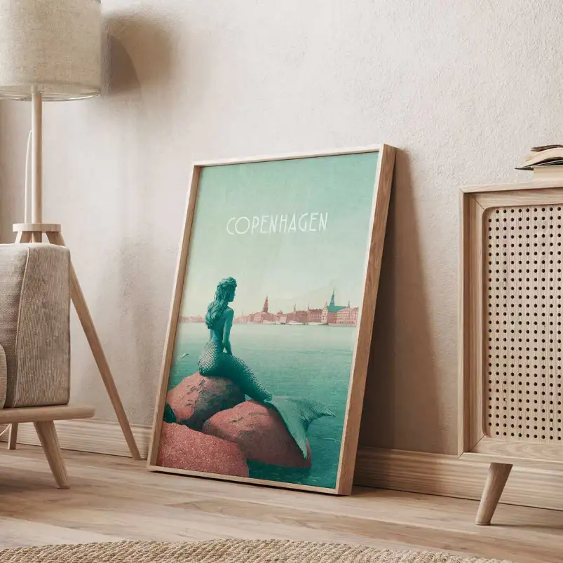 Affiche Copenhague Petite Sirène
