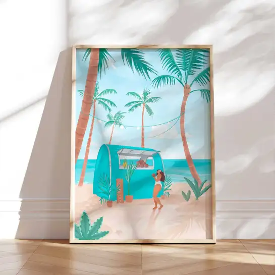 Affiche paysage tropical