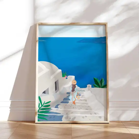 Affiche voyage Santorin