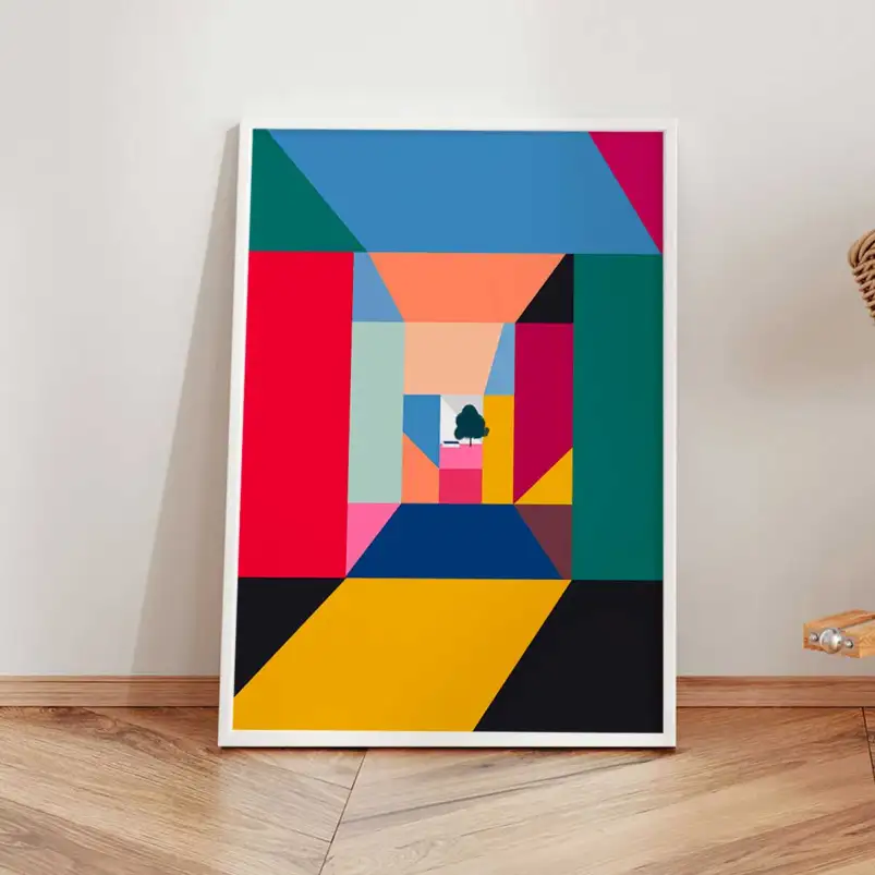 Tableau abstrait multicolore