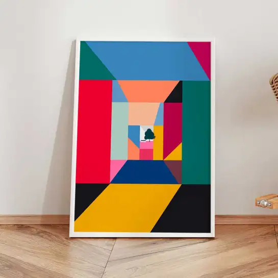 Tableau abstrait multicolore