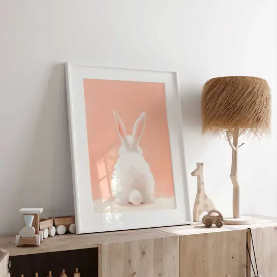 Affiche animalier lapin mignon