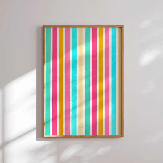 Affiche rayures colorées art graphique