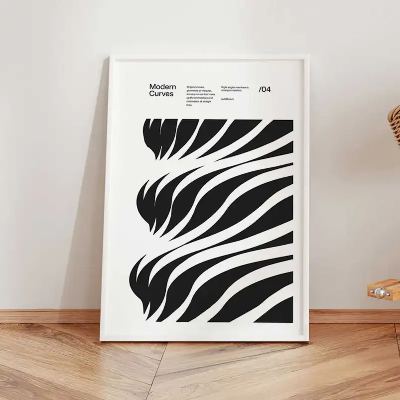 Tableau abstrait Modern Curves design contemporain