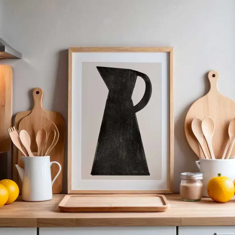Affiche design pichet noir style minimaliste