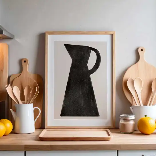 Affiche design pichet noir style minimaliste