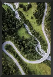 Rubans d' asphalte dans forêt - affiche foret