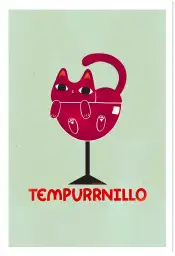 Affiche chat Tempurrnillo - Illustration décalée verre de vin