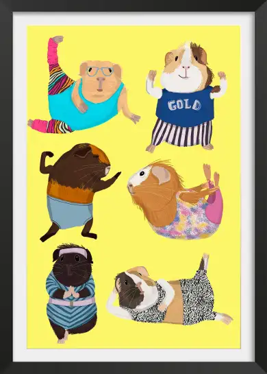 Affiche Hamster fitness - illustration gym & sport