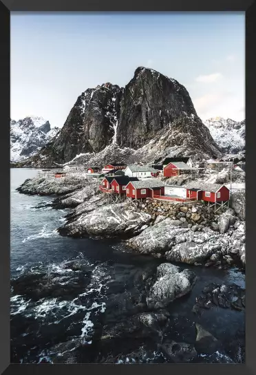 Rouge tradition sur lofoten - paysage hiver