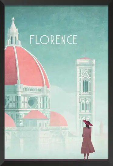 Affiche florence duomo - illustration voyage vintage