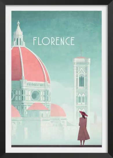 Affiche florence duomo - illustration voyage vintage