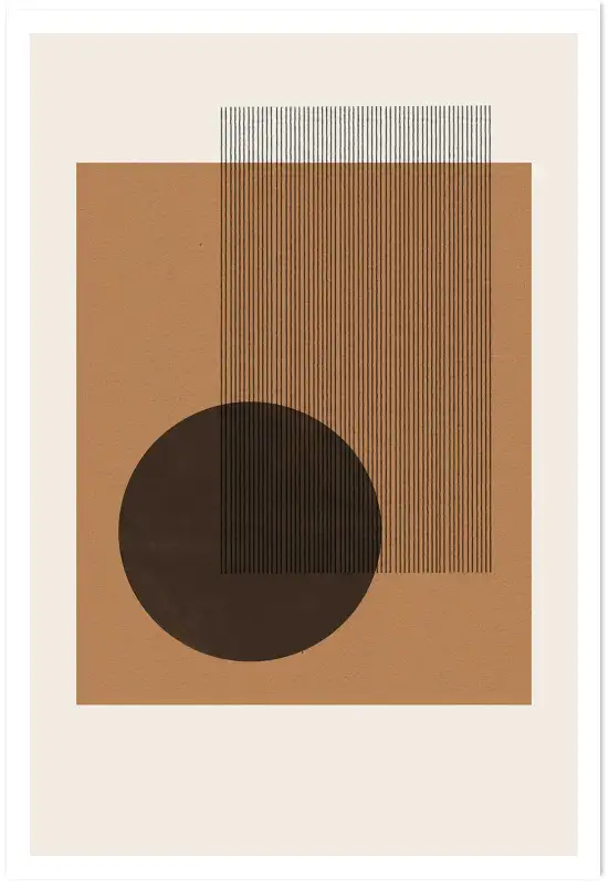 Affiche art géométrique minimaliste - lignes fines et formes