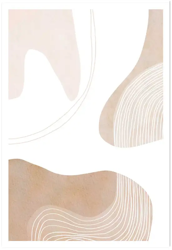 Affiche graphique abstraite beige doux - Harmonie organique