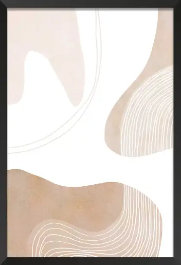 Affiche graphique abstraite beige doux - Harmonie organique