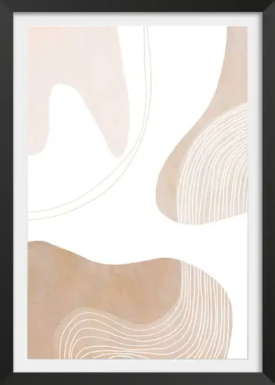 Affiche graphique abstraite beige doux - Harmonie organique