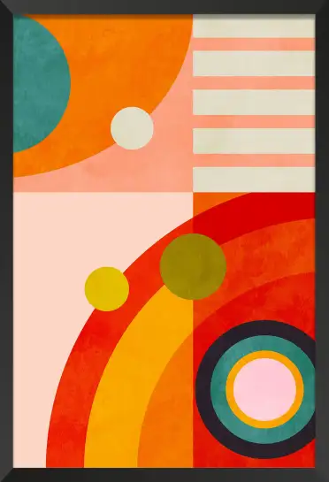 Affiche Modern Graphic Bauhaus - Formes géométriques orange et bleu