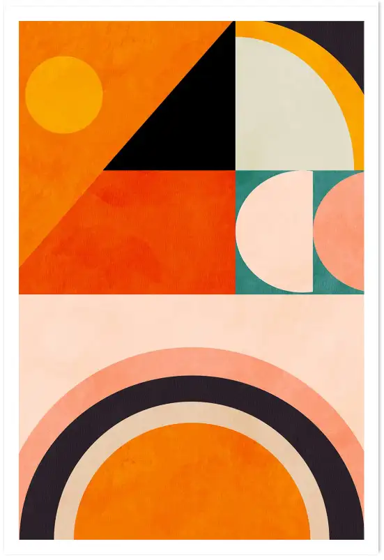 Affiche Graphique Mod pattern - Motif géométrique terracotta