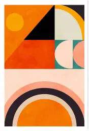 Affiche Graphique Mod pattern - Motif géométrique terracotta