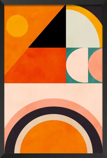 Affiche Graphique Mod pattern - Motif géométrique terracotta