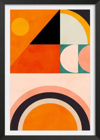 Affiche Graphique Mod pattern - Motif géométrique terracotta