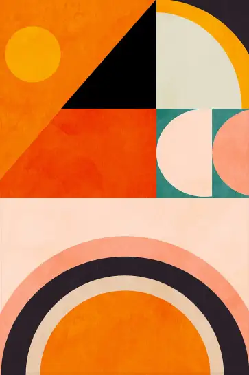 Affiche Graphique Mod pattern - Motif géométrique terracotta