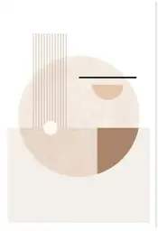 Affiche Design Neutre - Composition géométrique cercle et lignes