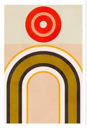 Affiche Graphique Rétro - Arches tricolores et cible rouge