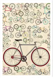 Tableau illustration vélos rétro