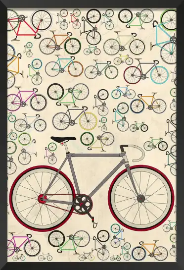Tableau illustration vélos rétro
