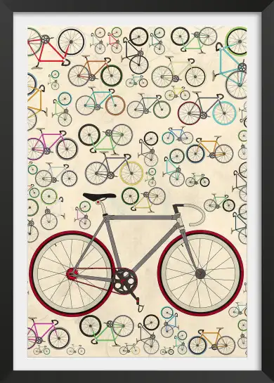 Tableau illustration vélos rétro