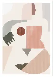Affiche silhouette féminine abstraite terracotta