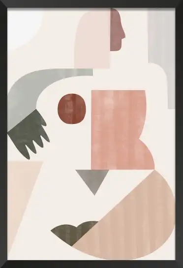 Affiche silhouette féminine abstraite terracotta