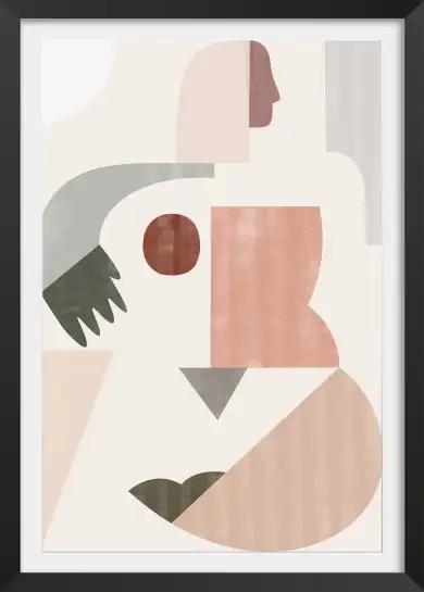 Affiche silhouette féminine abstraite terracotta