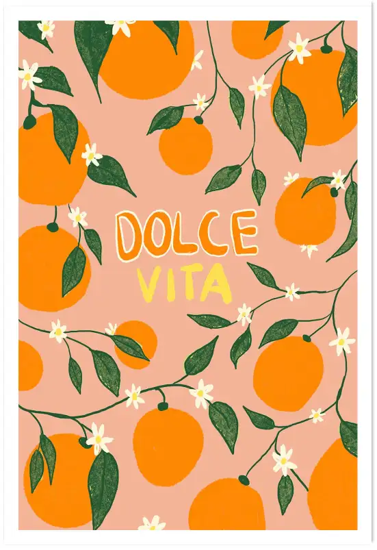 Affiche verger d'agrumes dolce vita