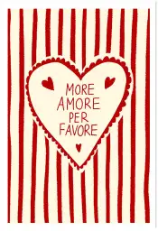 Affiche amour vintage rayures rouges