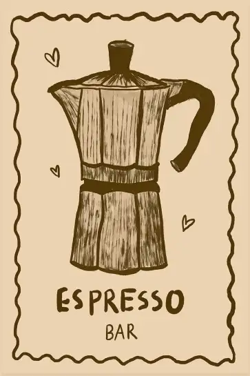 Affiche pause café espresso bar