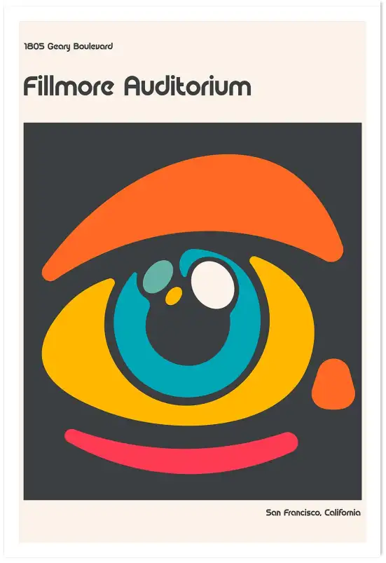 Affiche art psychédélique œil stylisé