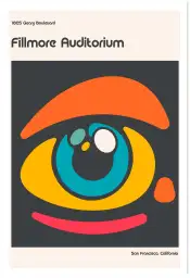 Affiche art psychédélique œil stylisé