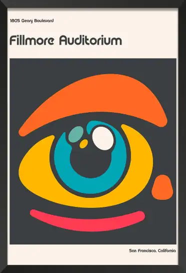 Affiche art psychédélique œil stylisé