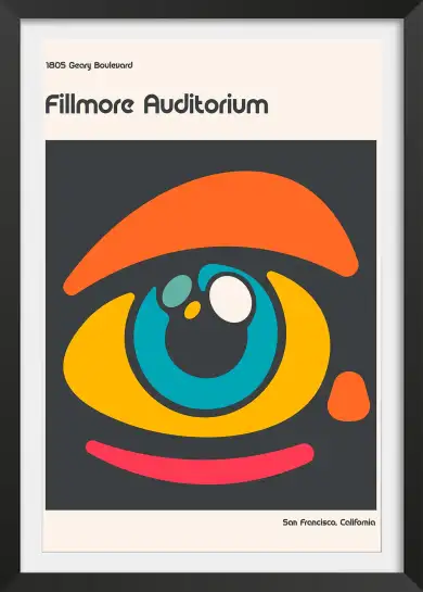 Affiche art psychédélique œil stylisé