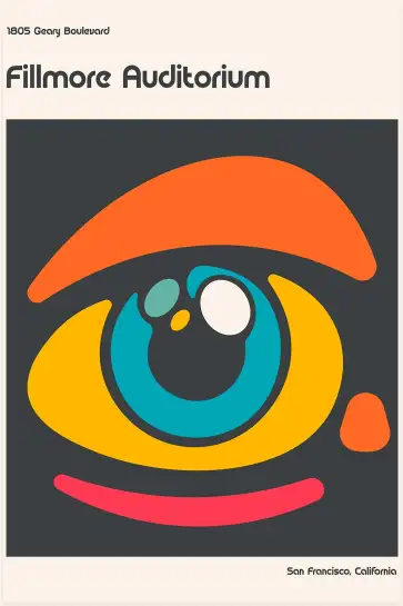 Affiche art psychédélique œil stylisé