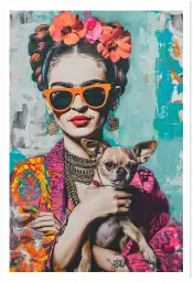 Affiche frida kahlo style pop art moderne