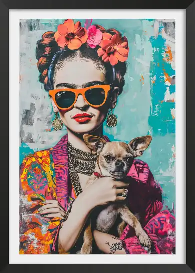 Affiche frida kahlo style pop art moderne