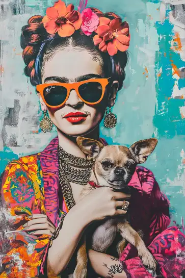 Affiche frida kahlo style pop art moderne