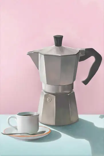 Affiche illustration cafetière moka vintage