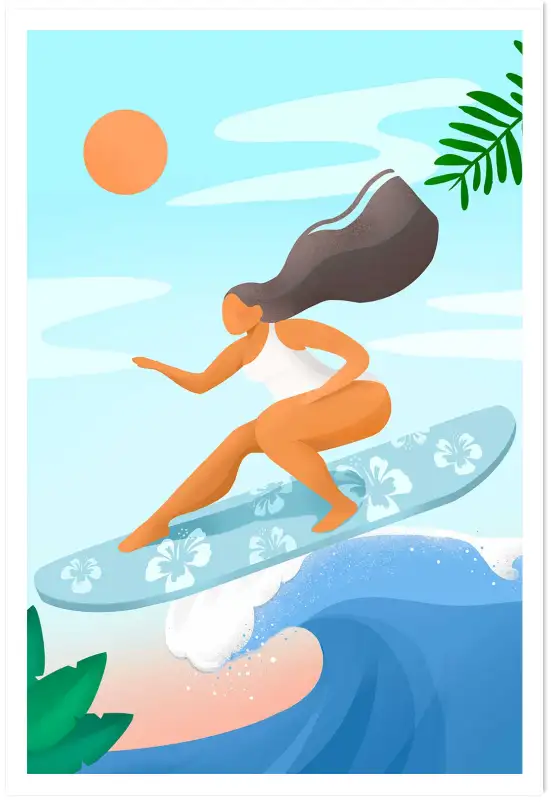 Affiche poster surf été tropical