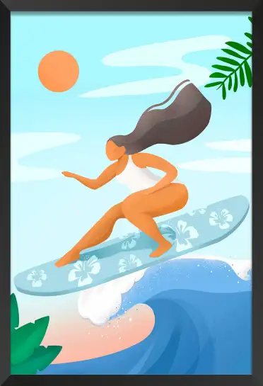 Affiche poster surf été tropical