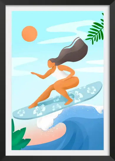 Affiche poster surf été tropical